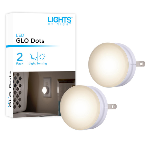 Lights By Night Night Lights Plug into Wall, 2-Pack, LED Plug in Nightlight