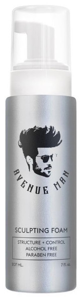 Avenue Man Sculpting Foam for Men - Frizz Control & Firm Hold Hair Mousse for Men - Styling Hair Products - Mens Mousse for Hair Styling with No Crunch, Clean Texture & Long-Lasting Lift - 7 oz