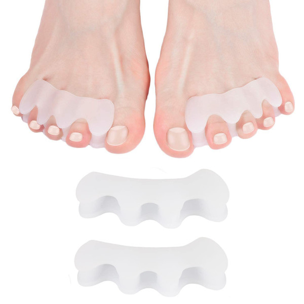 Relax Tony Gel Toe Separators, Spreaders & Straighteners | Hammer Toe Separator to Relieve Foot Pain & Correct Toes | Toe Spacers for Feet with Overlapping Toes | Bunion Corrector for Women & Men