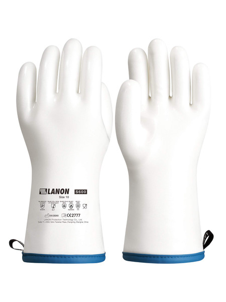 LANON Liquid Silicone Oven Mitt,Heat Resistant,Coral Air Liner,White,XLarge