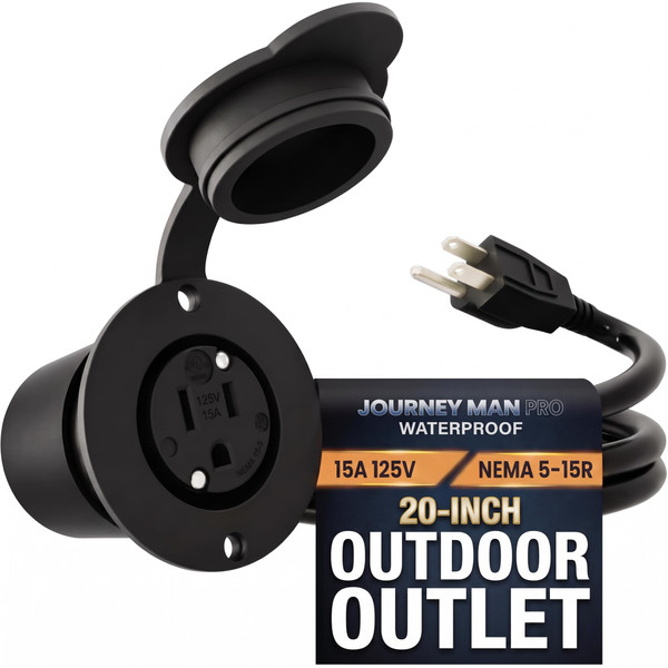 Journeyman-Pro 5279 GCR1 Outdoor Waterproof Outlet Kit, 15A 125V, Black