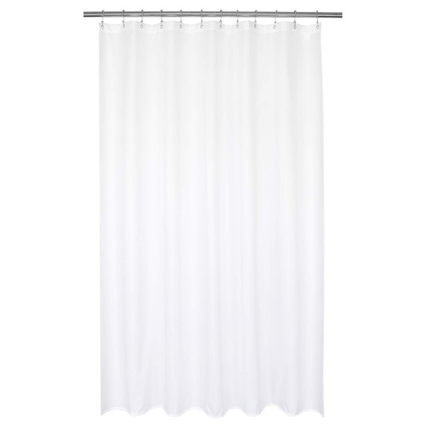 Barossa Design 72x80 Long Fabric Shower Curtain or Liner White