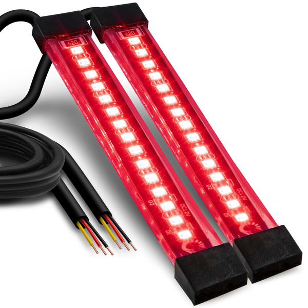 TRUE MODS 2pc 5" Red LED Motorcycle Turn Signal & Brake Tail Light Strip
