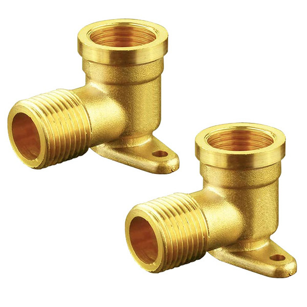 Joywayus 2 Pack Brass 1/2" Female to Male 90 Degree Elbow with Base Plate