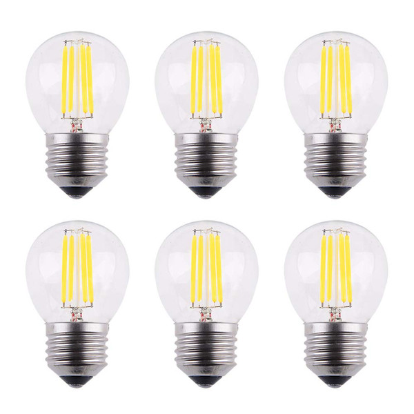 OPALRAY A15/G45 LED Bulb, 4 Watts Dimmable Mini Globe Style Bulb, Standard E26 Base, 400Lm Warm White Light 2700K, Clear Glass Shell, 40W Incandescent Replacement, 6 Pack