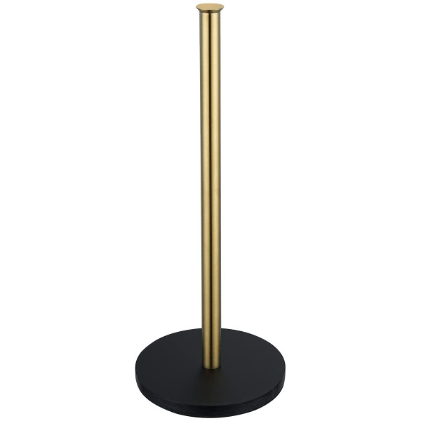 JQK Toilet Paper Storage Stand Gold, 304 Stainless Steel Thicken 0.8mm Tissue Reserve Holder Dispenser for Bathroom, Brushed Gold, TPS180-BG