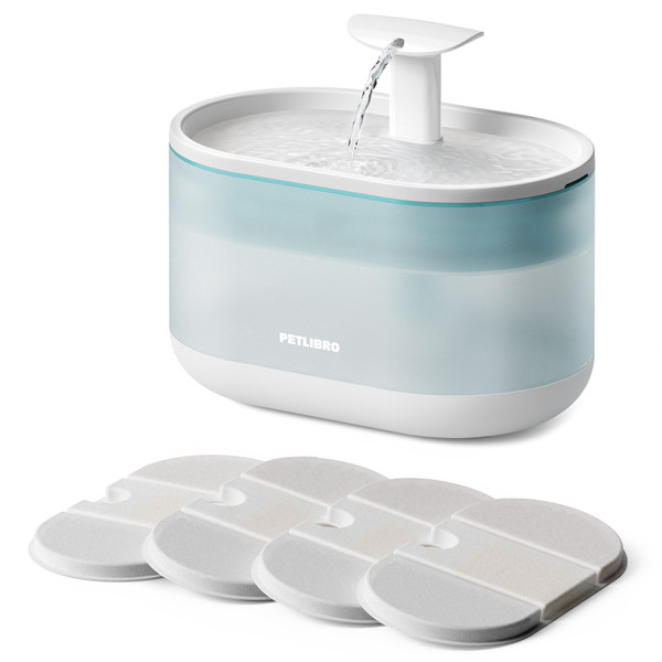 PETLIBRO Cat Water Fountain Ultra Quiet with Two Flow Modes, Large-Size Filter Capsule Pet Water Fountain, 71oz/2.1L Visible Water Level Dog Water Dispenser for Cats & Dogs