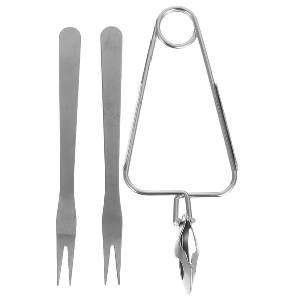 Hemoton Escargot Tongs and Forks Set Stainless Steel Snail Tong Forks for Home Restaurant Serving 1 Tong 2 Forks Ergonomic Handle 6.29 X 2.16 X 1.18 in