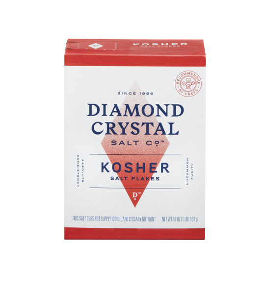Diamond Crystal Kosher Salt Flakes – Full Flavor, No Additives - Pure and Natural Since 1886-1 Pound Box