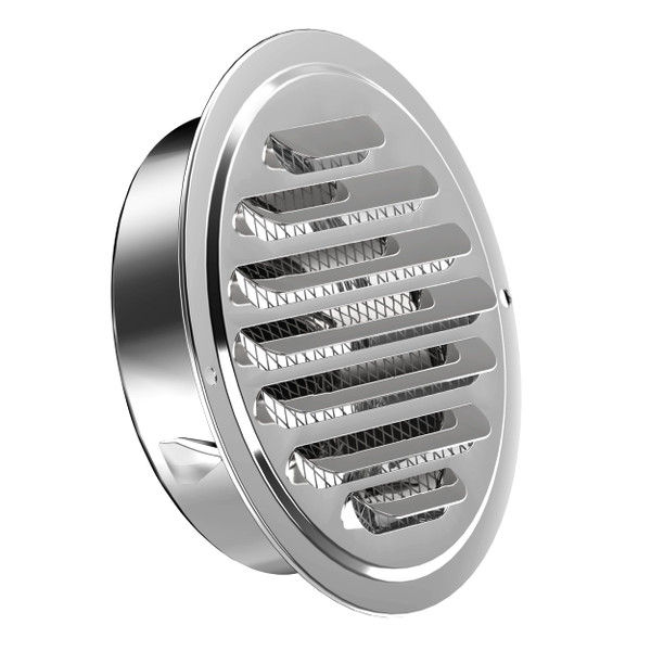 Stainless Steel Soffit Vents 6 Inch, HG Power Round Vent Cover with Screen Mesh, Louver Air Vent Hood for Wall, Ceiling Mount, Bathroom, Garage, Attic Ventilation, Silver