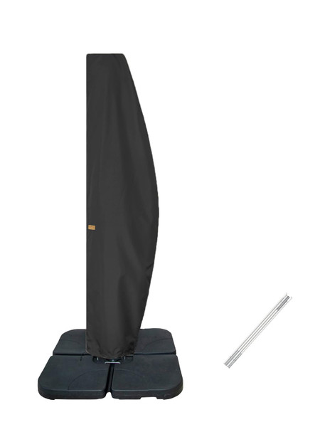 Garden Balsam Patio Umbrella Cover for 9ft to 11ft Offset Umbrella, Water Resistant, Curved Cantilever and Straight Pole Parasol Outdoor Umbrellas Cover with Zipper and Rod