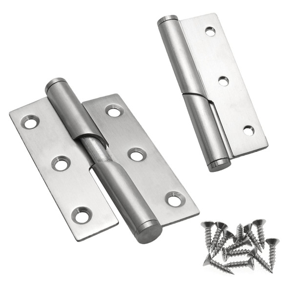DGHAOP 2pcs Stainless Steel Lifting Hinge 3" Rising Butt Handed Lift Off Door Hinge Left