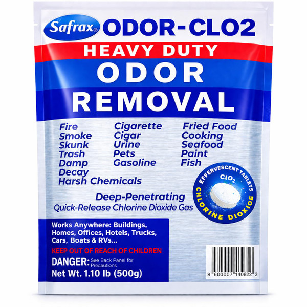 ODOR-CLO2 Chlorine Dioxide Odor Removal - Professional Grade Odor Remover for Home & Commercial Use, 500g