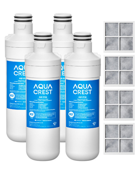 AQUA CREST LT1000PC Refrigerator Water Filter and Air Filter, 4 Combo