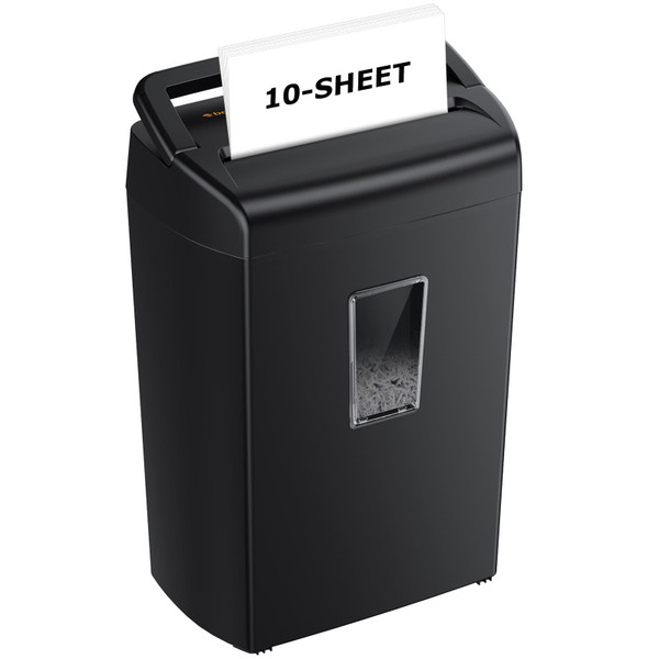 Bonsaii 10-Sheet Heavy Duty Cross Cut Paper Shredder for Home Office