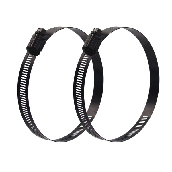 ISPINNER 2pcs 8 Inch Stainless Steel Adjustable 194-216mm Size Range Worm Gear Hose Clamp, Fuel Line Clamp for Plumbing, Automotive and Mechanical Application (Black)