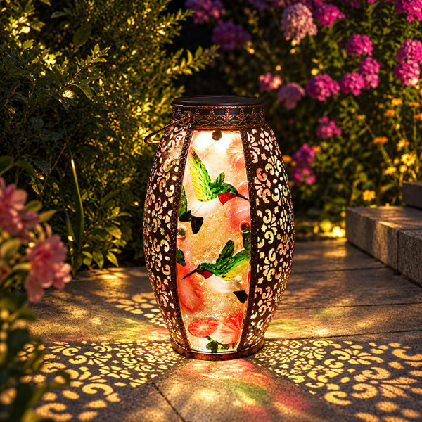 Solar Lanterns Outdoor Light Waterproof Hummingbird Garden Decor Light