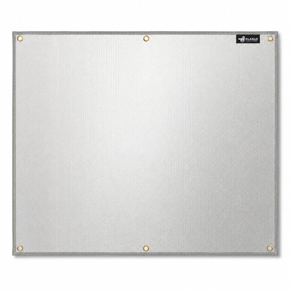FLASLD Aluminum Heat Shield Mat for Grill, Deck Fence & Railing, 30 x 40 Inch Reflective Heat Barrier with 6 Grommets for Stove, Oven, Refrigerator, Wall and Appliance Protection