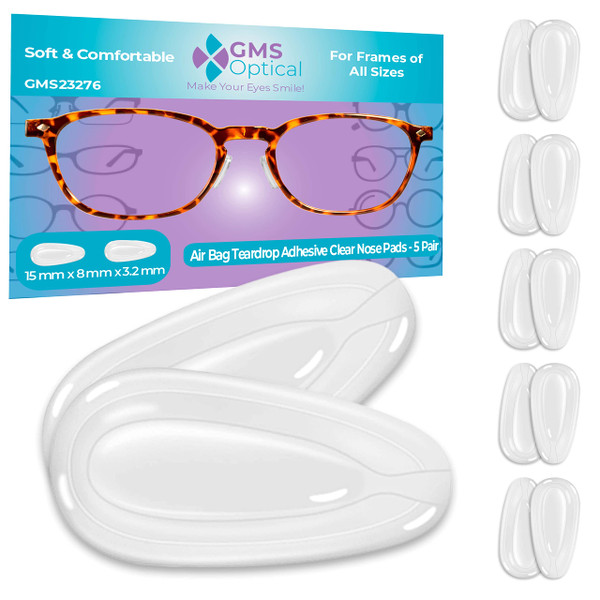 Air Bag Adhesive Nose Pads 3.2mm XTR Thick, 15mm 5 Pairs Glasses Nose Pads