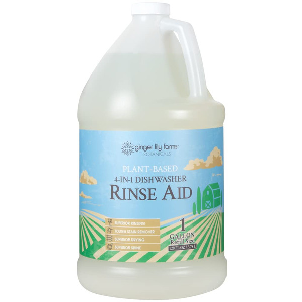 Ginger Lily Farms Botanicals Dishwasher Rinse, 128oz, Fragrance Free