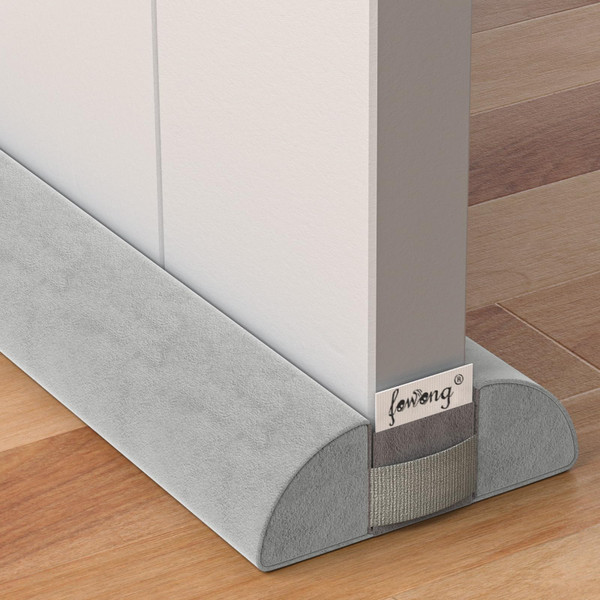 fowong Door Draft Stopper 36 inches, Adjustable Under Door Gap Filler, Grey