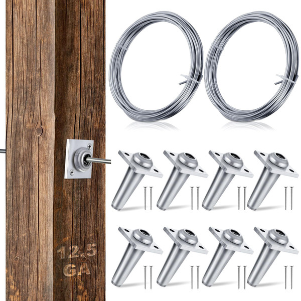 8 Pcs Anchor Wire Vise Anchor Vise with Screws Grape Trellis 2 Rolls Galvanized Wire Stainless Steel Wire Braces Wire for Tightening 12.5 Gauge Wire to Build Trellises, Vineyards, Fences and Arbors