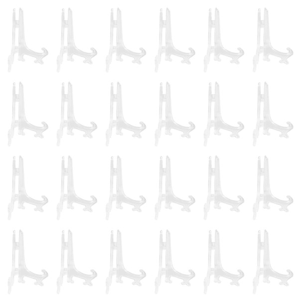 Litoexpe 24 Pcs 4 Inch Clear Plastic Easels
