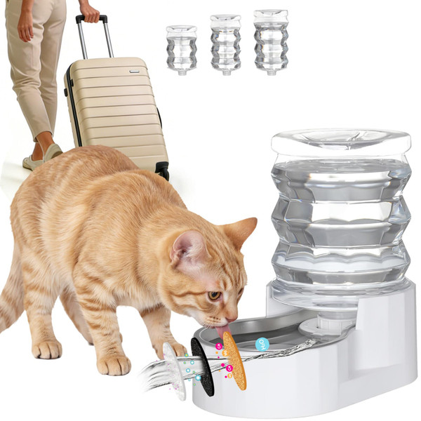 RIZZARI 5L Cat Water Dispenser: Stainless Steel Bowl for Daily Hydration