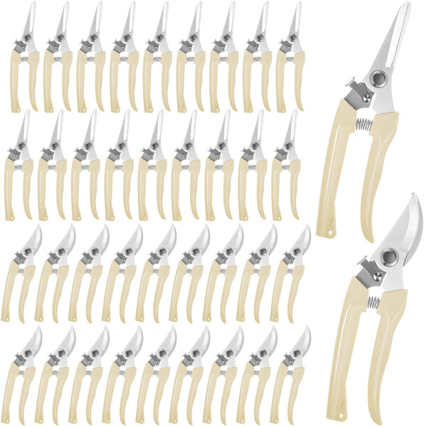 Amylove 24 Pack Pruning Shears, Garden Scissors, Bypass Pruners, Beige