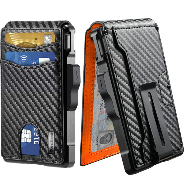 Wallet for Men, Minimalist Slim Leather Wallet, RFID‑Blocking Card Holder