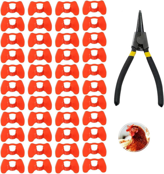 50PCS Chicken Beak Clips Pliers for Chickens Poultry Blinders Chicken Peepers Chicken Spectacles Chicken Goggles Anti-Pecking Chicken Beak Clippers