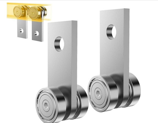 HZG 2 Wheel Trolley Assembly Rollers, Two Bearing Trolley Assembly for 1-5/8" Wide and All 1-5/8" or Taller Strut Channel, Trolley Roller Garage Pulley System Hoist System(2 Sets)