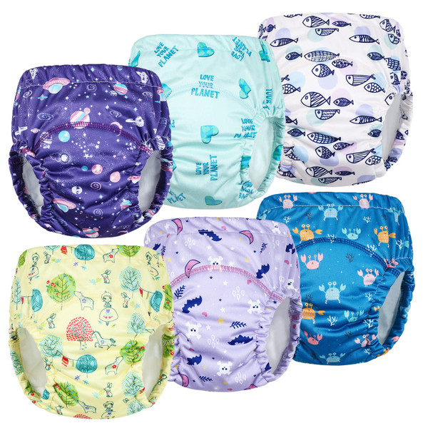 MooMoo Baby Plastic Training Underwear Leakproof Rubber Pants for Potty Training for Boys and Girls