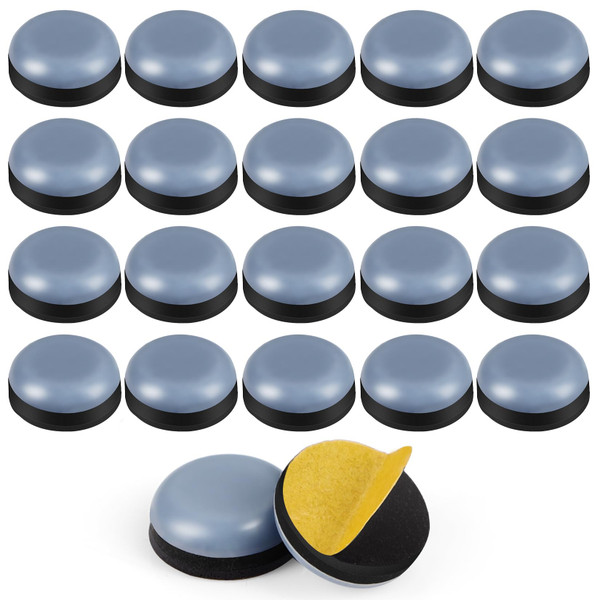 24 Pcs Chair Sliders 1/2"Half Inch Small Furniture Sliders for Carpet Round