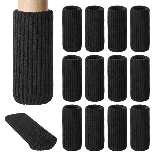 40 Pcs Black Furniture Leg Socks Chair Leg Floor Protectors, Won't Fall Off