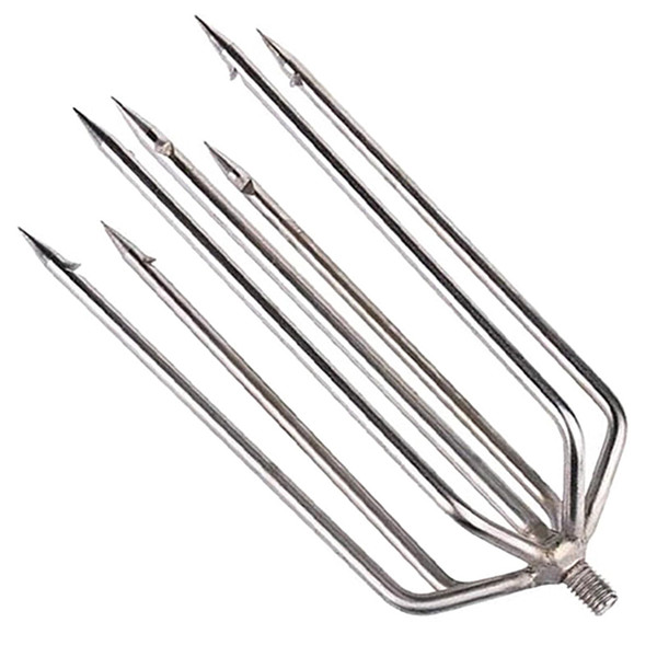 CAJOAUIS Fishing Harpoon 7 Prong Stainless Steel Fishing Gig Gaff Fork Hook