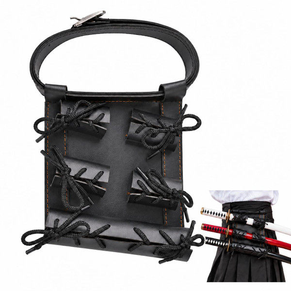 ECIHKEYAN Three Swords Holster- Adjustable Leather Katana Sword Belt, Durable Zoro Swords Cosplay for Cosplay Anime Costume