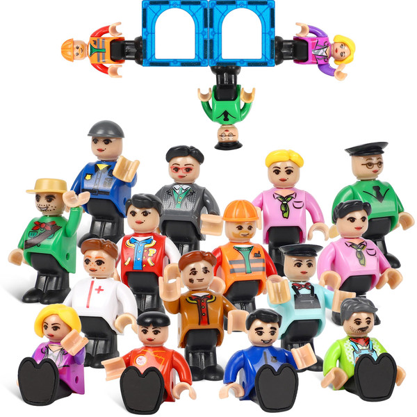 Mruikeny 15 Pieces Magnetic People Figures for Kids Ages 3 4 5 6 7+ Years