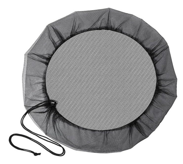Black Rain Mesh Screen, Rainwater Barrel Debris, Filter for Rain Barrel, Rain Water Collection Bucket Netting Cover with Adjustable Drawstring for Prevents Mosquitoes Leaves Debris Rain Accessories