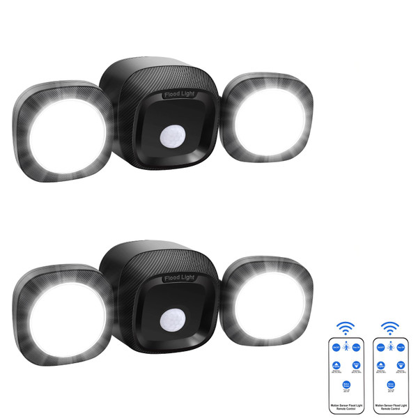 TOOWELL Battery Powered Flood Lights with Remote, Wireless Outdoor Exterior