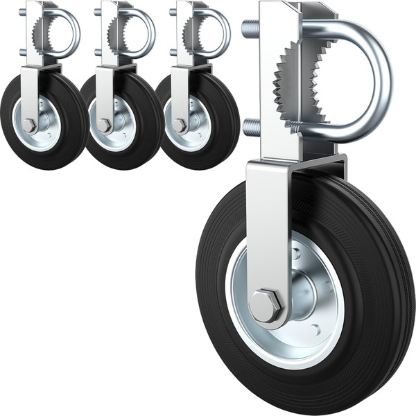 FOROIRON 2 Pack Gate Wheel for Metal Swing Gate with 1-5/8" Thru 2" Gate Frames Heavy-Duty Fence Farm Gate Wheel Gate Helper Wheel Gate Support Wheel Gate Caster
