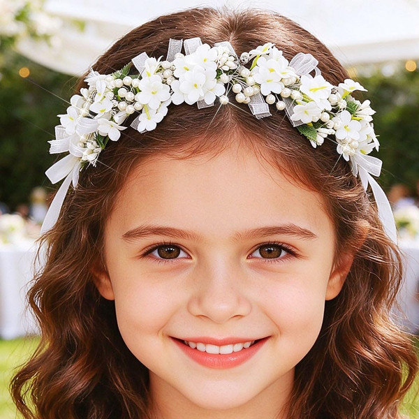 Campsis First Communion Hair Accessories Flower Girl Headband for Wedding
