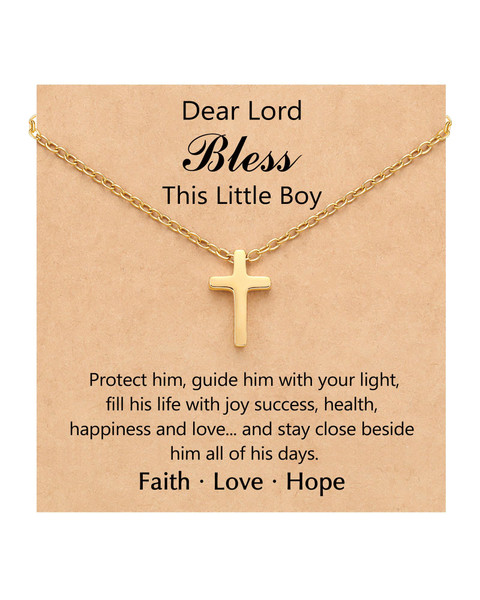 PINKDODO Toddler Cross Necklace for Boys Kids 5 8 12 Gifts for Kids Boys