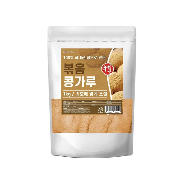 국산 볶은 콩가루 1kg 100% 콩고물 Domestic Roasted Soybean Powder 1kg 100% Soy Flour