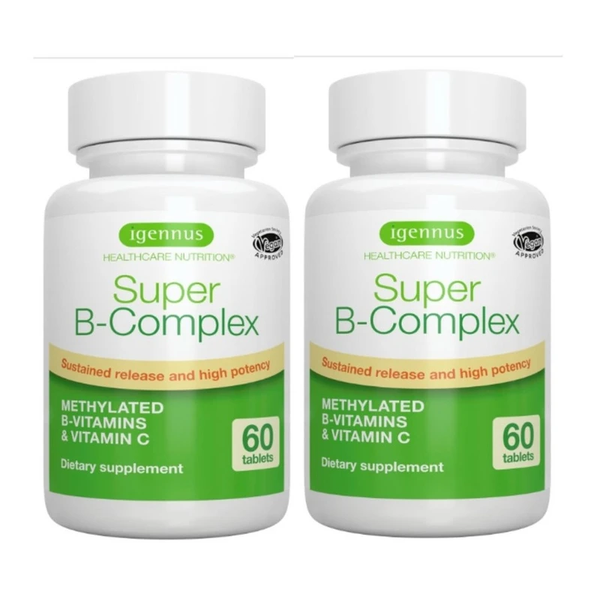 Igennus Super B-Complex Methylated B Vitamins Igennus Super B Complex Vitamin B & Vitamin C, 2 units, 60 tablets / Igennus Super B-Complex Methylated B Vitamins 이제너스 슈퍼 B 콤플렉스 비타민B & 비타민C, 2개, 60정