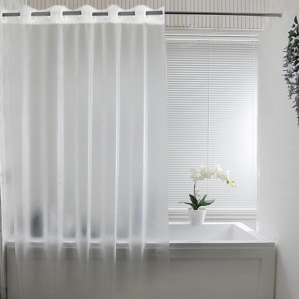 No Hooks Needed Waterproof Shower Curtain Liner PEVA 72" x 78" Hookless for Bathroom Shower Curtains (3D Silk)