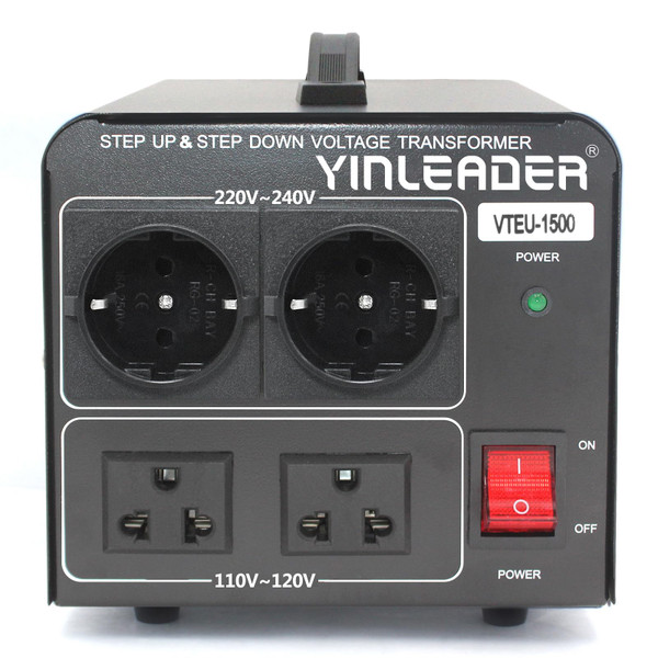 Yinleader 110V to 220V EU Voltage Converter Transformer Step Up/Down
