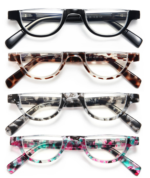 EYEURL Half Reading Glasses Women Blue Light Readers 1.50 Anti Eyestrain