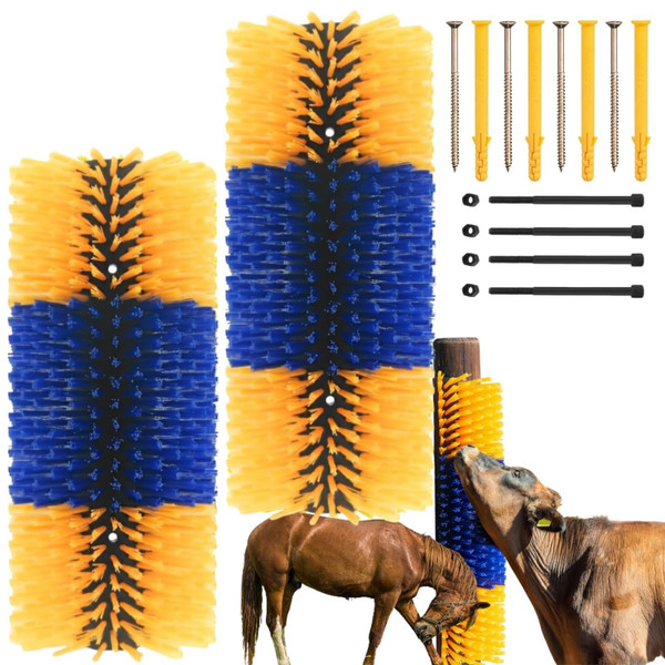 REVAXUP Livestock Scratching Brush 2 Pack, Itch Relief Goat Scratching Post