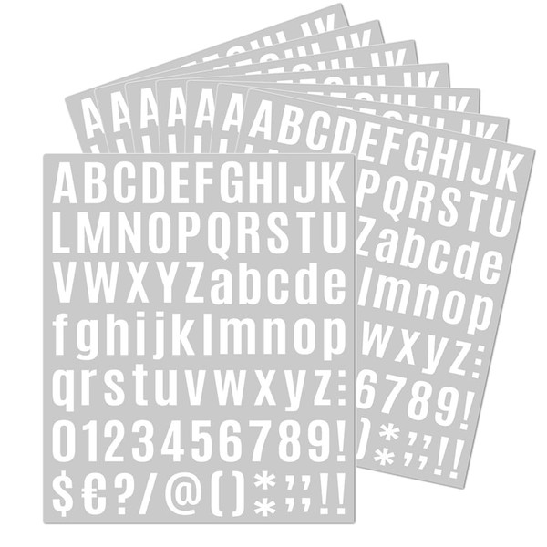 8 Sheets White 1 Inch Self Adhesive Vinyl Letters Numbers Kit, Mailbox Numbers Sticker for Mailbox, Signs, Window, Door, Cars, Trucks, Home, Business, Address Number